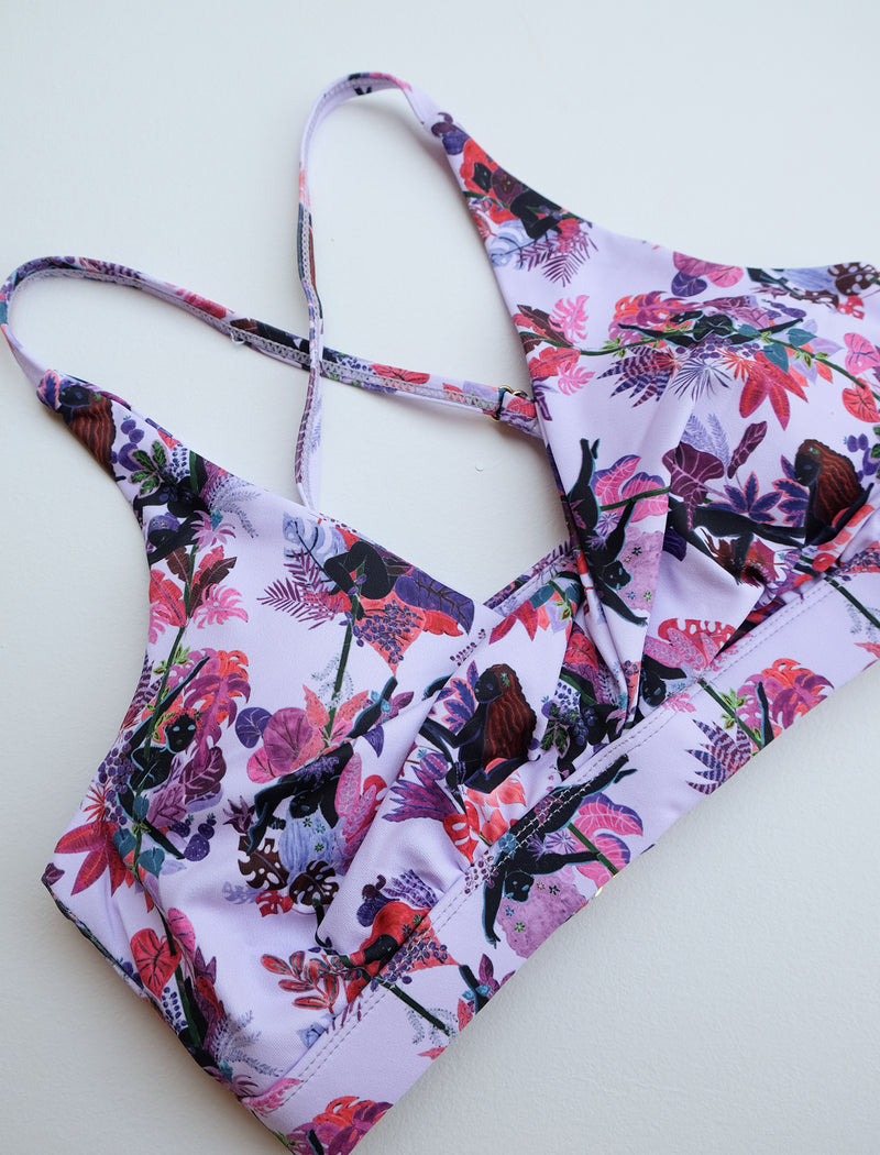 Pole & Plants Lavender Twist Front Bra