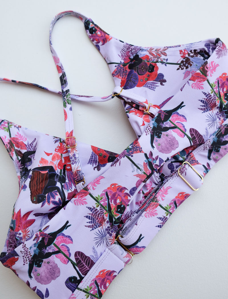 Pole & Plants Lavender Twist Front Bra