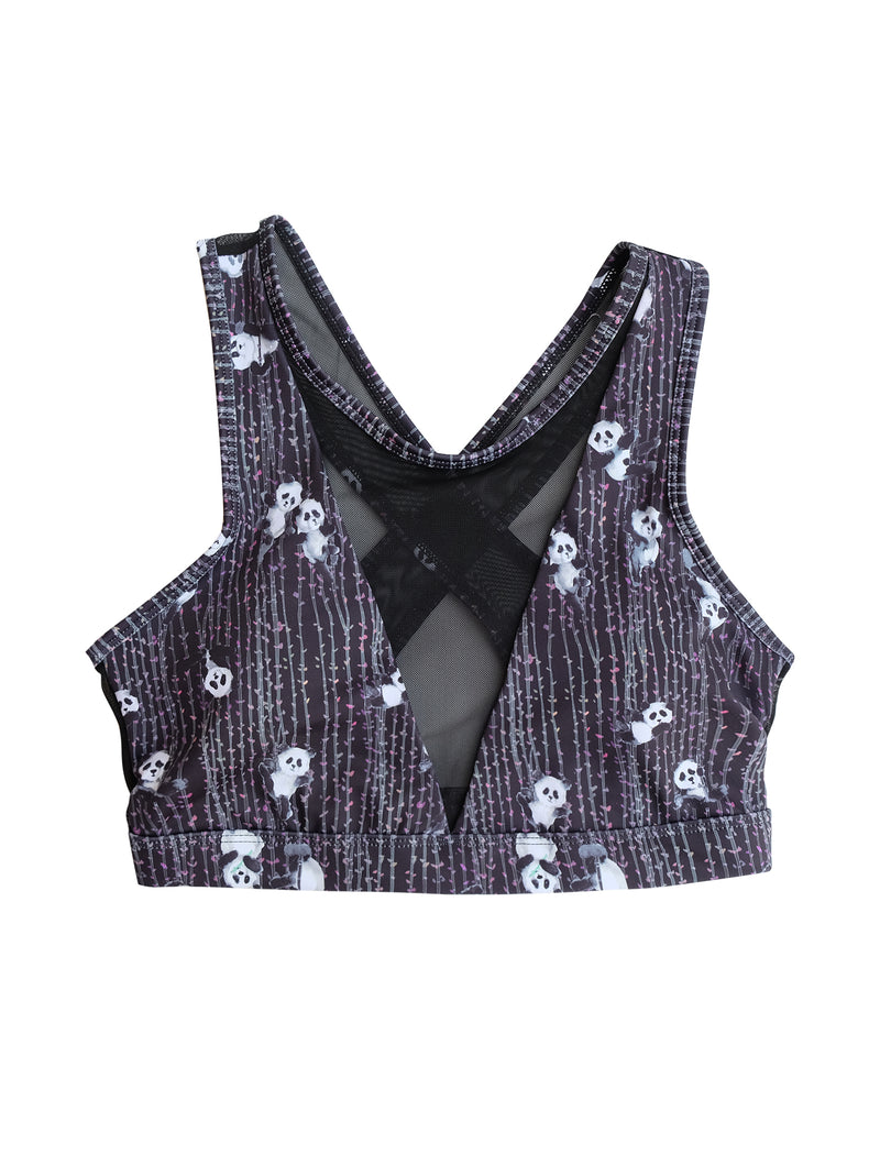 Night Poling Pandas V-Mesh Bra
