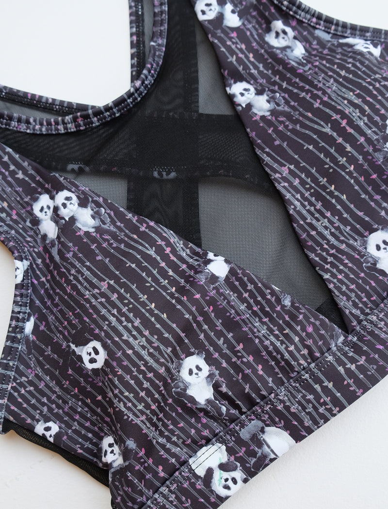 Night Poling Pandas V-Mesh Bra