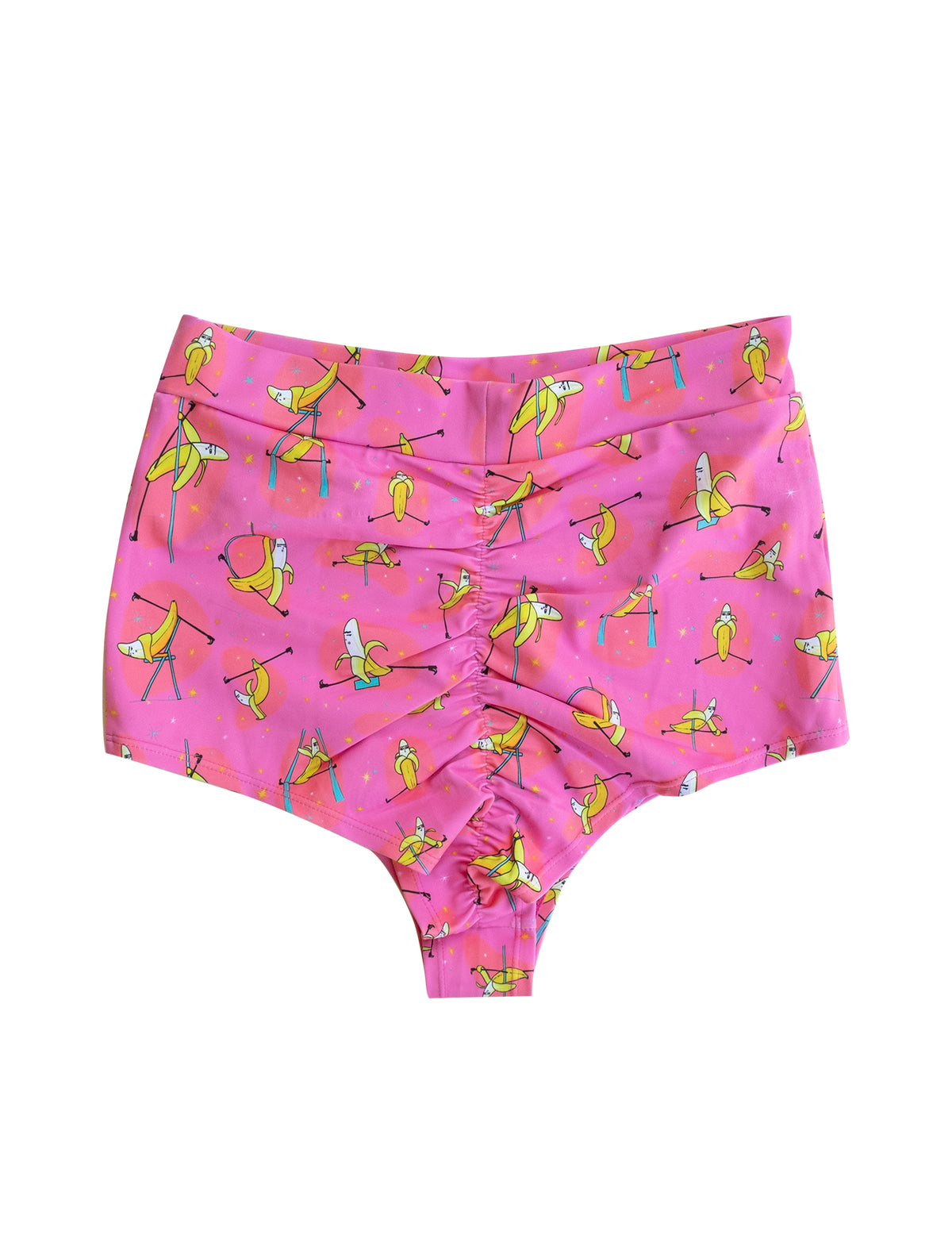 Banana Splits Pink High Waist Cheeky Shorts