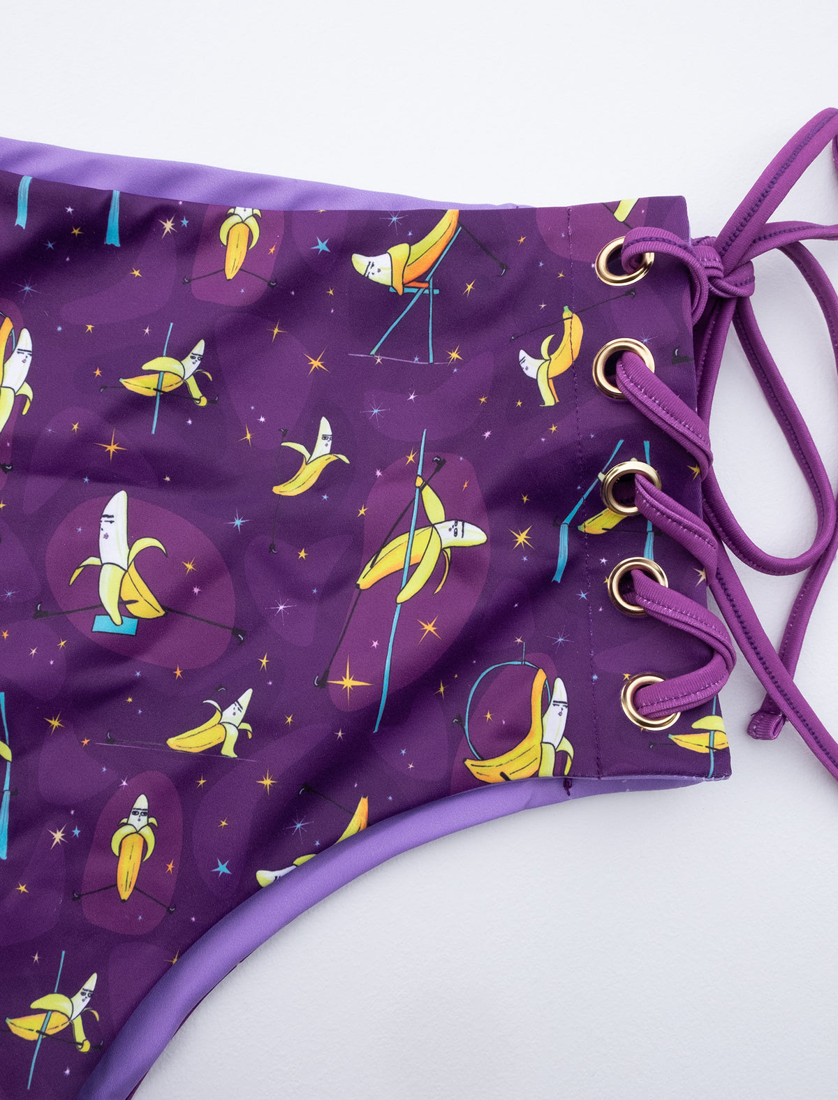 Banana Splits Purple Lace Up High Waist Shorts – Push and Pole