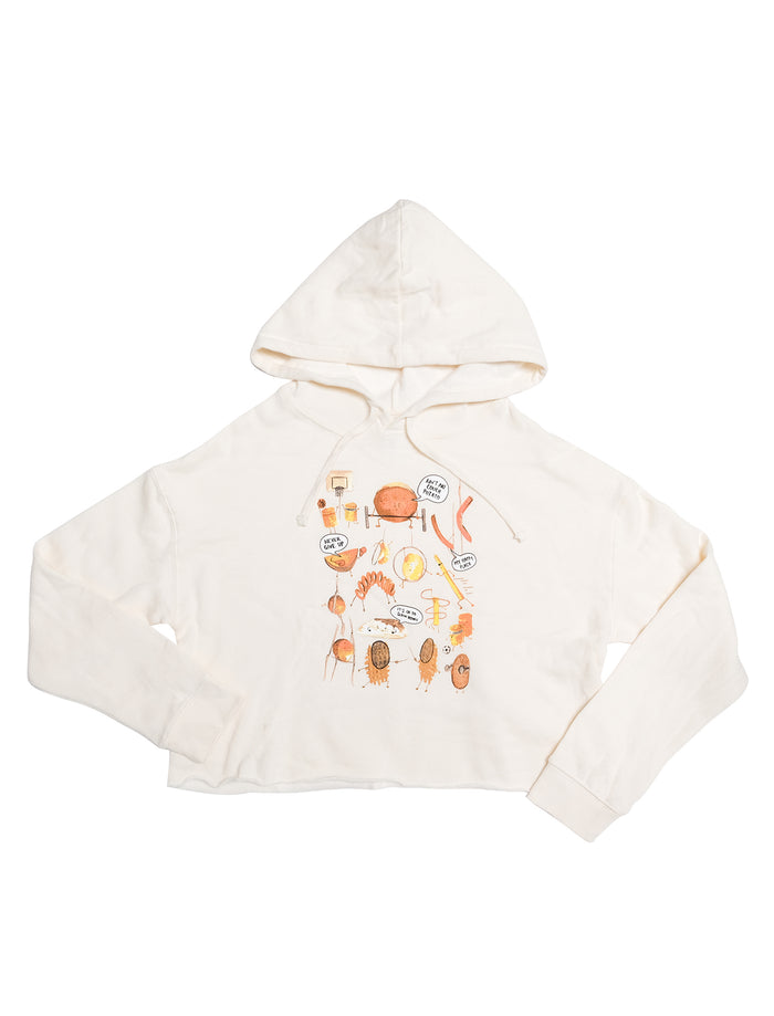 Potatoes Cropped Fleece Hoodie