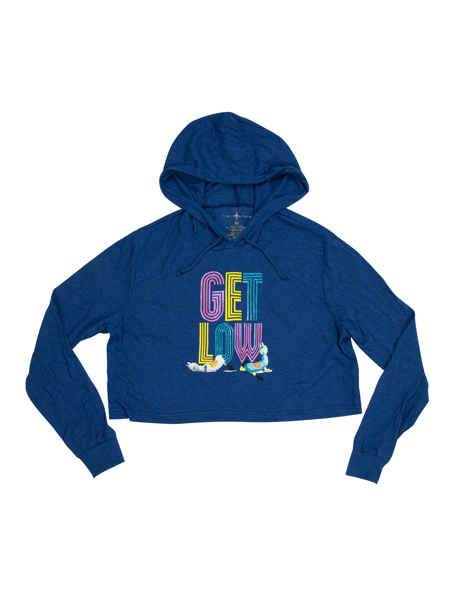 Low Flow Llamas Light Weight Cropped Hoodie Push and Pole