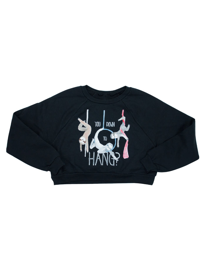 Circus Sloths Cropped Fleece Sweatshirt
