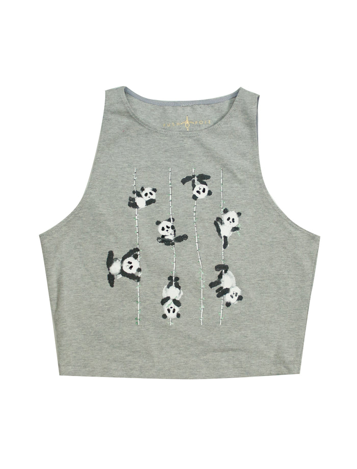 Poling Pandas High Neck Crop Top