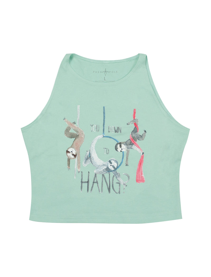 Circus Sloths High Neck Crop Top