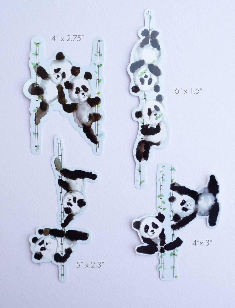 Poling Pandas Stickers Set of 4