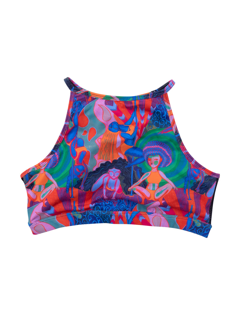 Rainbow Dancers Sunset High Neck Halter Bra